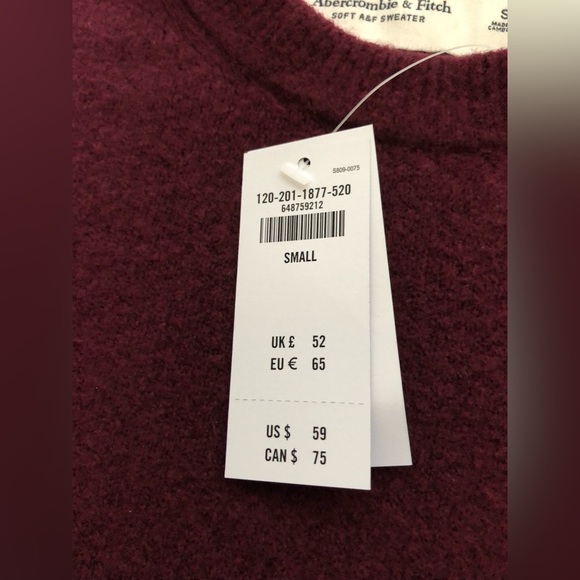 Mens small soft Abercrombie & Fitch A&F sweater, new with tags - Picture 5 of 9